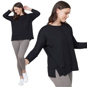 SPANX Dolman Sweatshirt Women's Medium Black Loungewear Activewear Casual Comfy